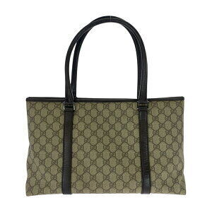 Gucci Leather Beige Tan Tote GG Supreme Bag Shoulder Brown Canvas